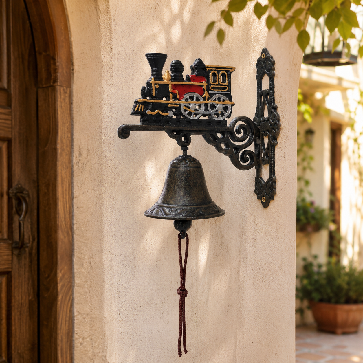 Campana de Hierro con Figura de Tren - 18 cm