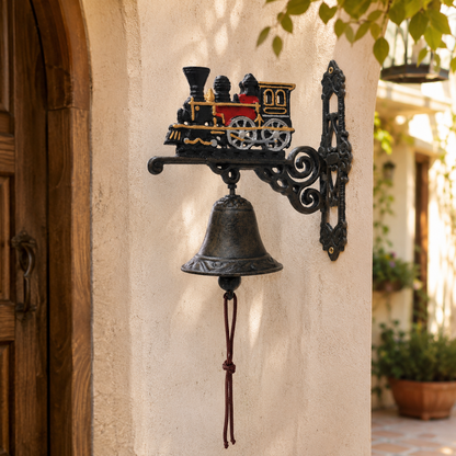 Campana de Hierro con Figura de Tren - 18 cm