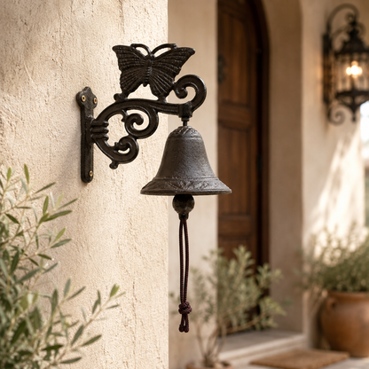Campana de Hierro con Figura de Mariposa - 18 cm