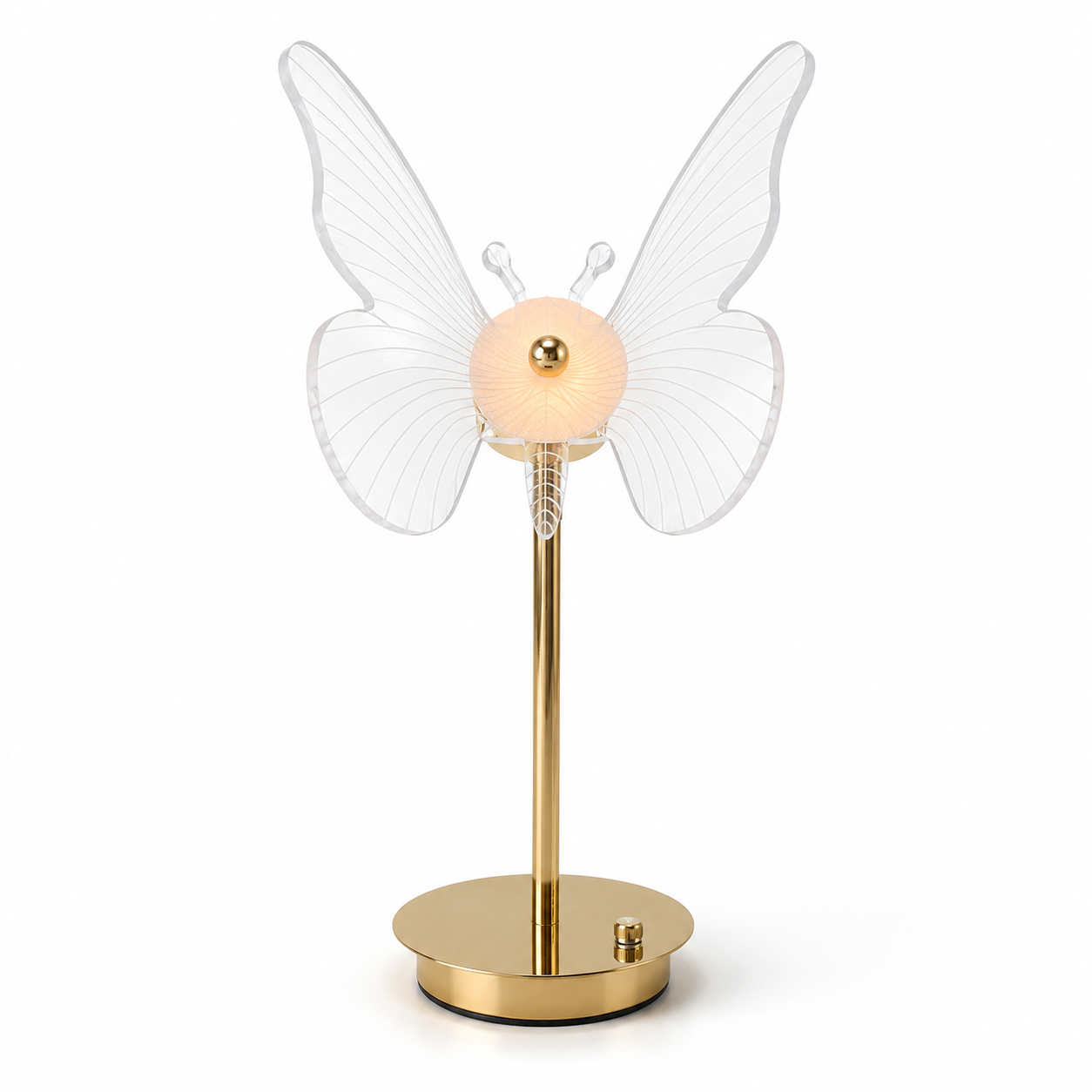 Lámpara LED Mariposa - Acrílico y Metal - Control Táctil