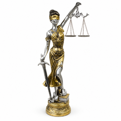 Dama de la Justicia Dorada – Figura Decorativa - Poliresina -  54 cm