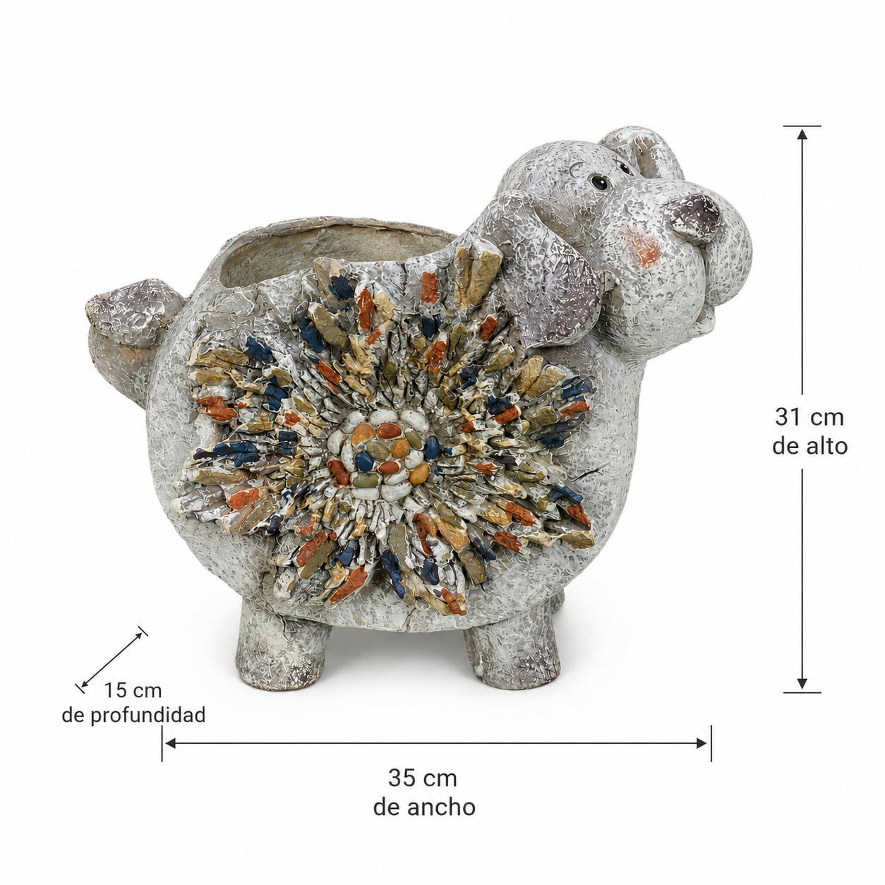 Maceta Decorativa Perro - 31 cm