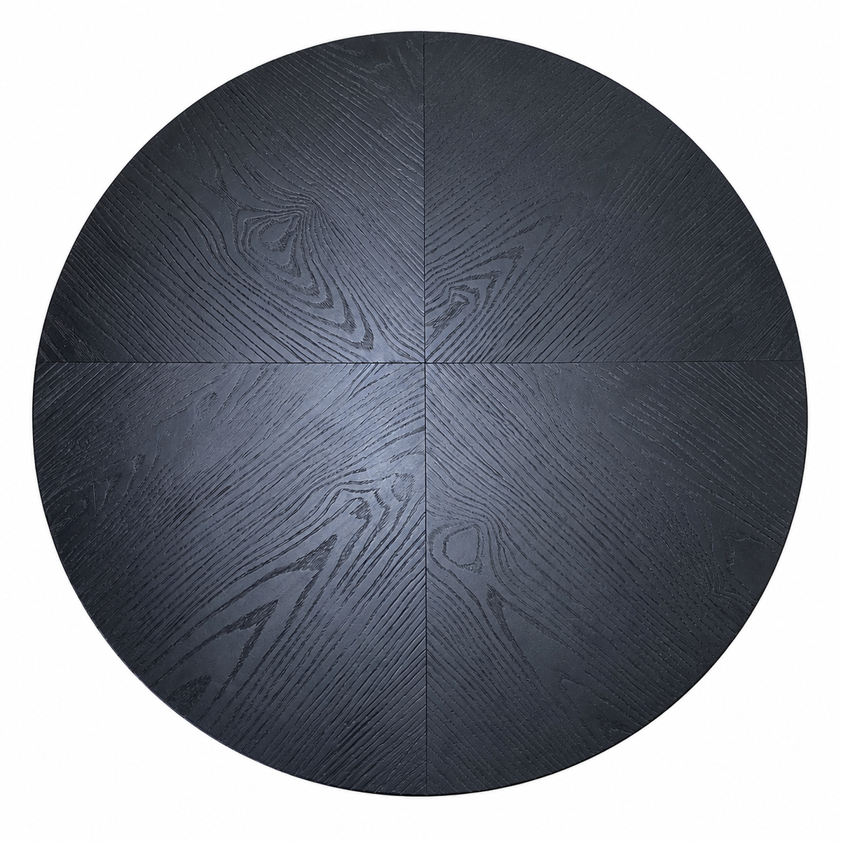 Mesa de Centro Redonda Black Circle - Madera Negra con Base Metálica Dorada - 82x82x45 cm