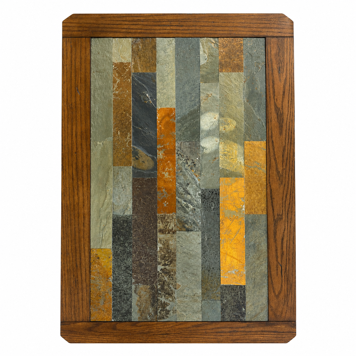 Mesa de Centro Rustic OAK - Rectangular - Madera y Pizarra - 91,5x56x46,5 cm