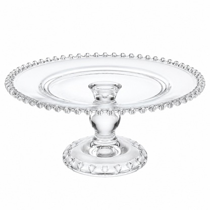 Plato de Torta con Pie de Vidrio Transparente