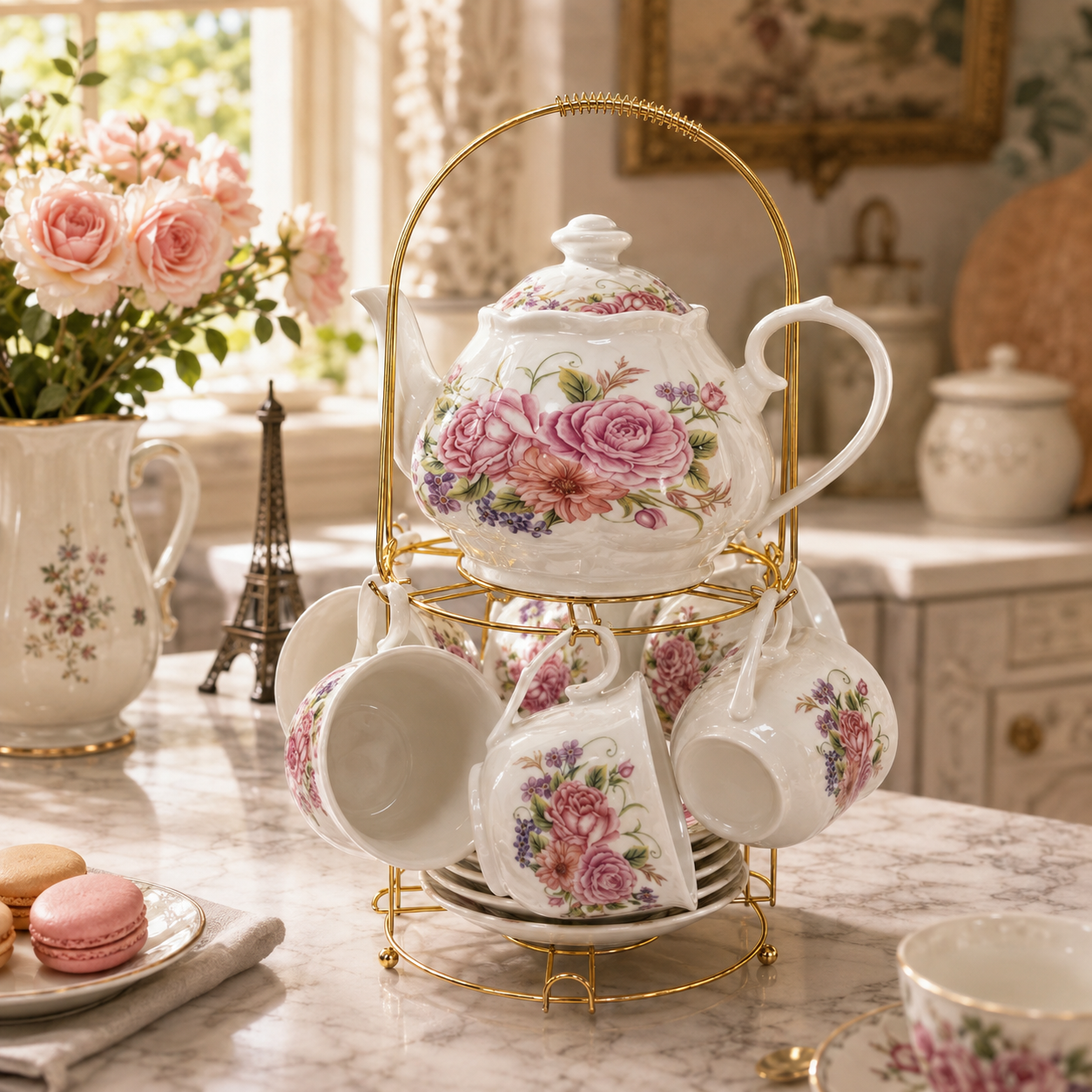 Juego de Té París con Atril – 13 Piezas