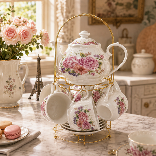 Juego de Té París con Atril – 13 Piezas