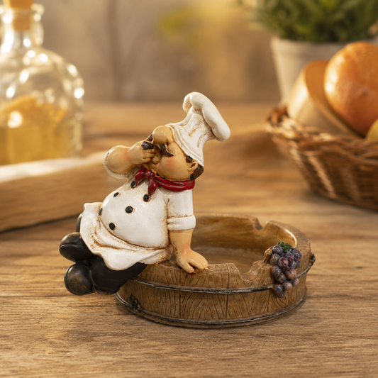Cenicero Decorativo Cocinero Chef de Poliresina – 9 x 10 cm