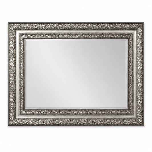 Espejo Biselado Silver – Estilo Vintage Barroco - 86 cm