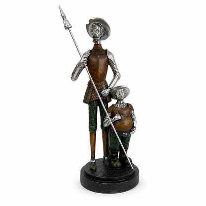 Figura Decorativa Don Quijote y Sancho Panza - Poliresina - 35,5 cm