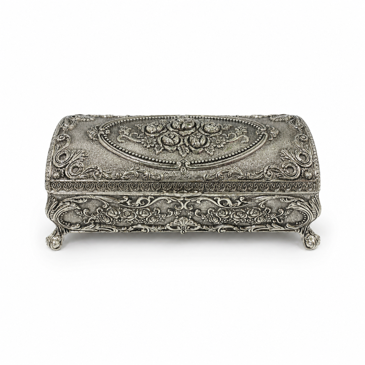 Joyero Rectangular Plaqué - Diseño Vintage - 14 cm