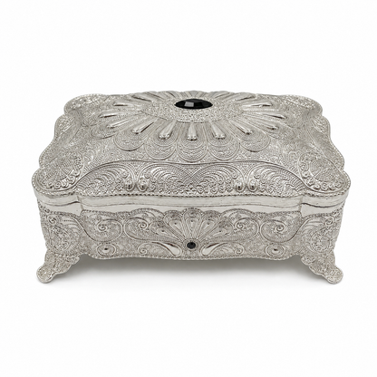 Joyero Rectangular Plaqué - Estilo Vintage - 13 cm