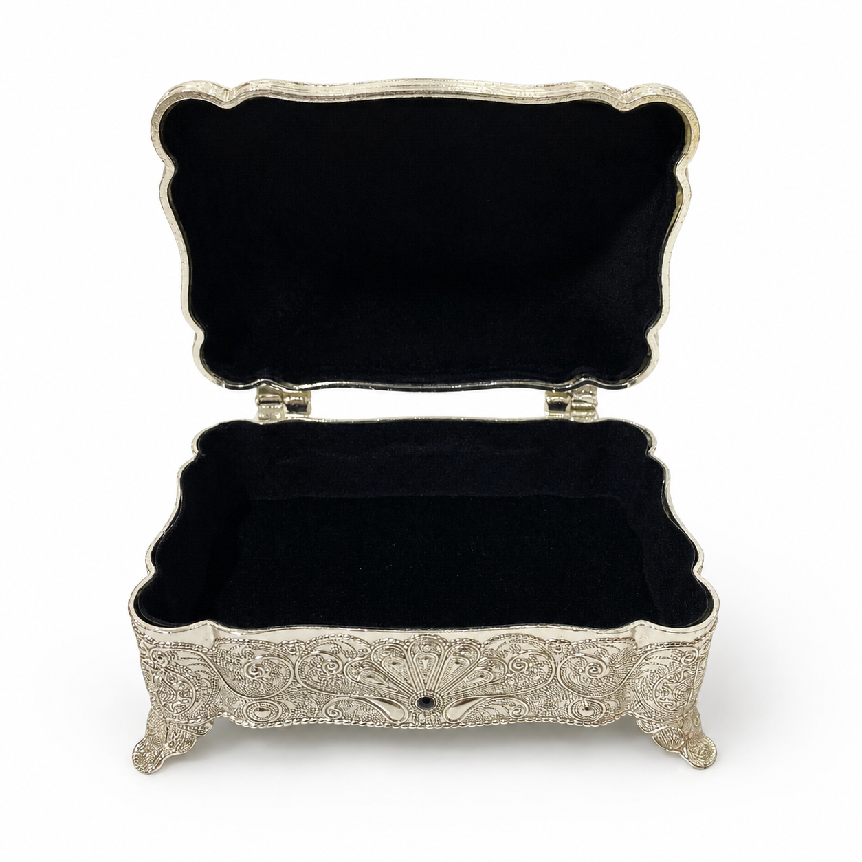 Joyero Rectangular Plaqué - Estilo Vintage - 13 cm