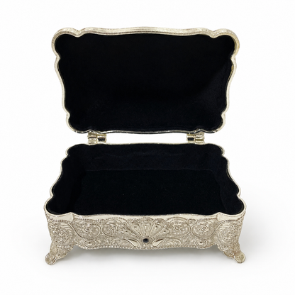 Joyero Rectangular Plaqué - Estilo Vintage - 13 cm