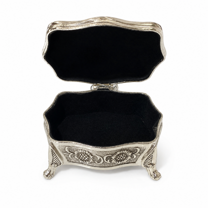 Joyero Octagonal de Plaqué Estilo Vintage - 10 cm