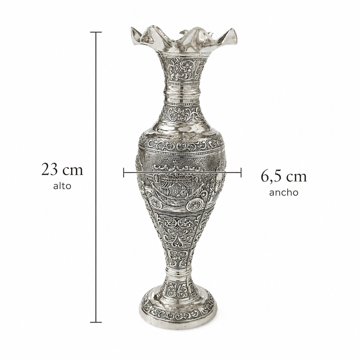 Florero de Plaqué Ornamentado - 23 cm