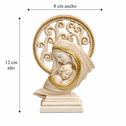 Figura Decorativa Virgen María con el Niño Jesús - 12 cm