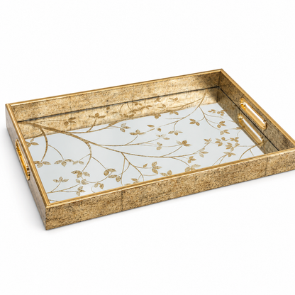 Bandeja Espejada L Dorada -  Envejecida - 45 cm