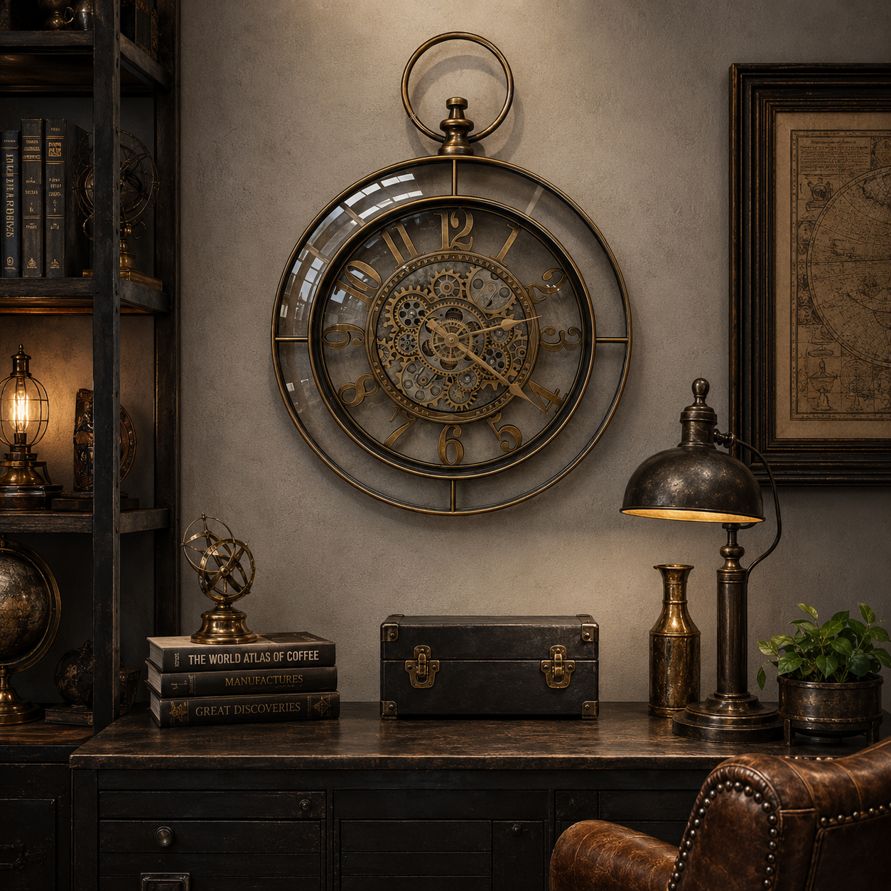 RELOJ ENGRANAJE DORADO