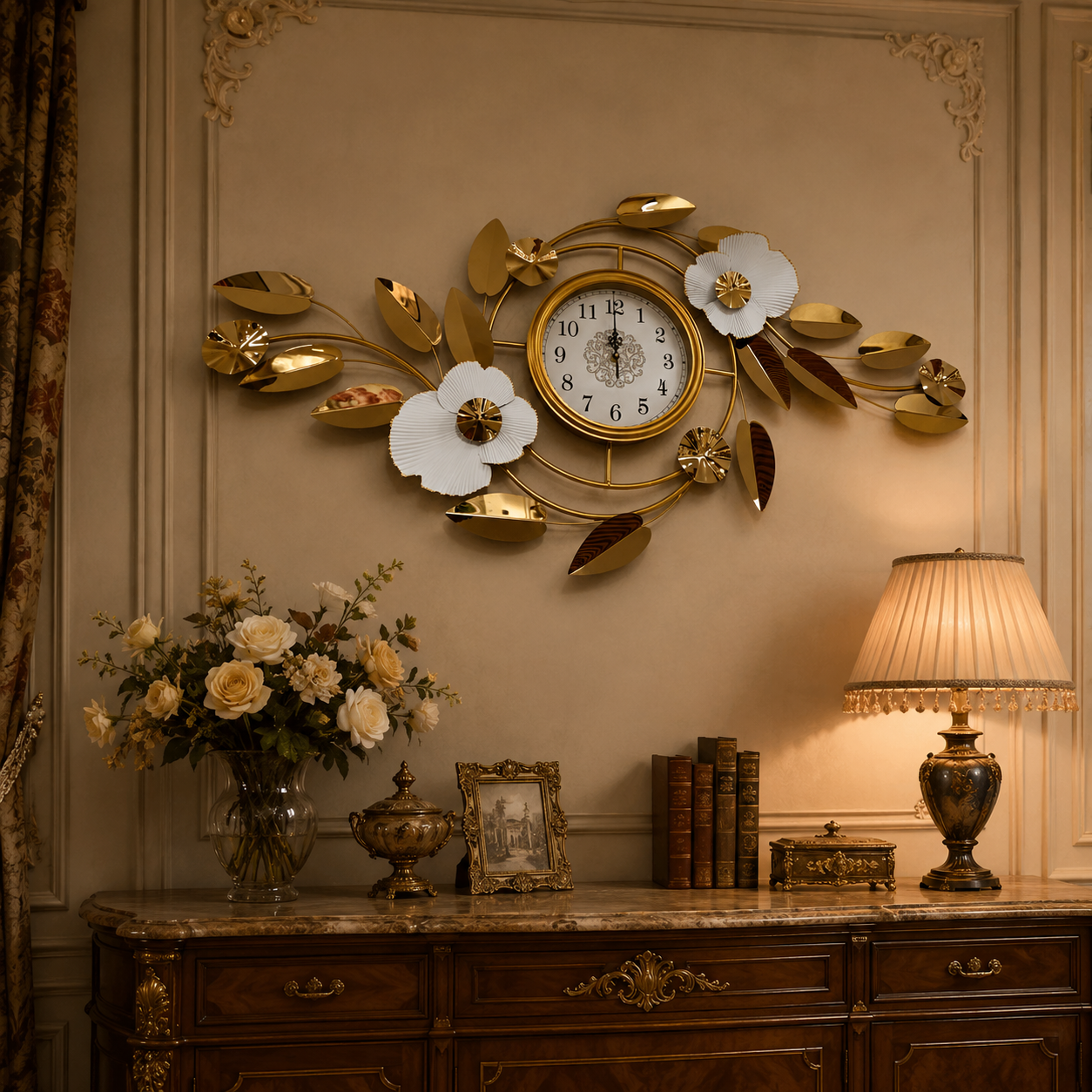 Reloj Metal Floral