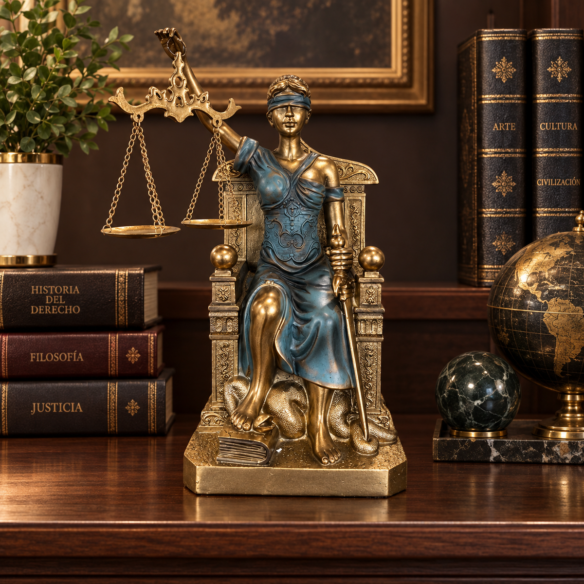 Dama de la Justicia Decorativa en Poliresina - 26 cm