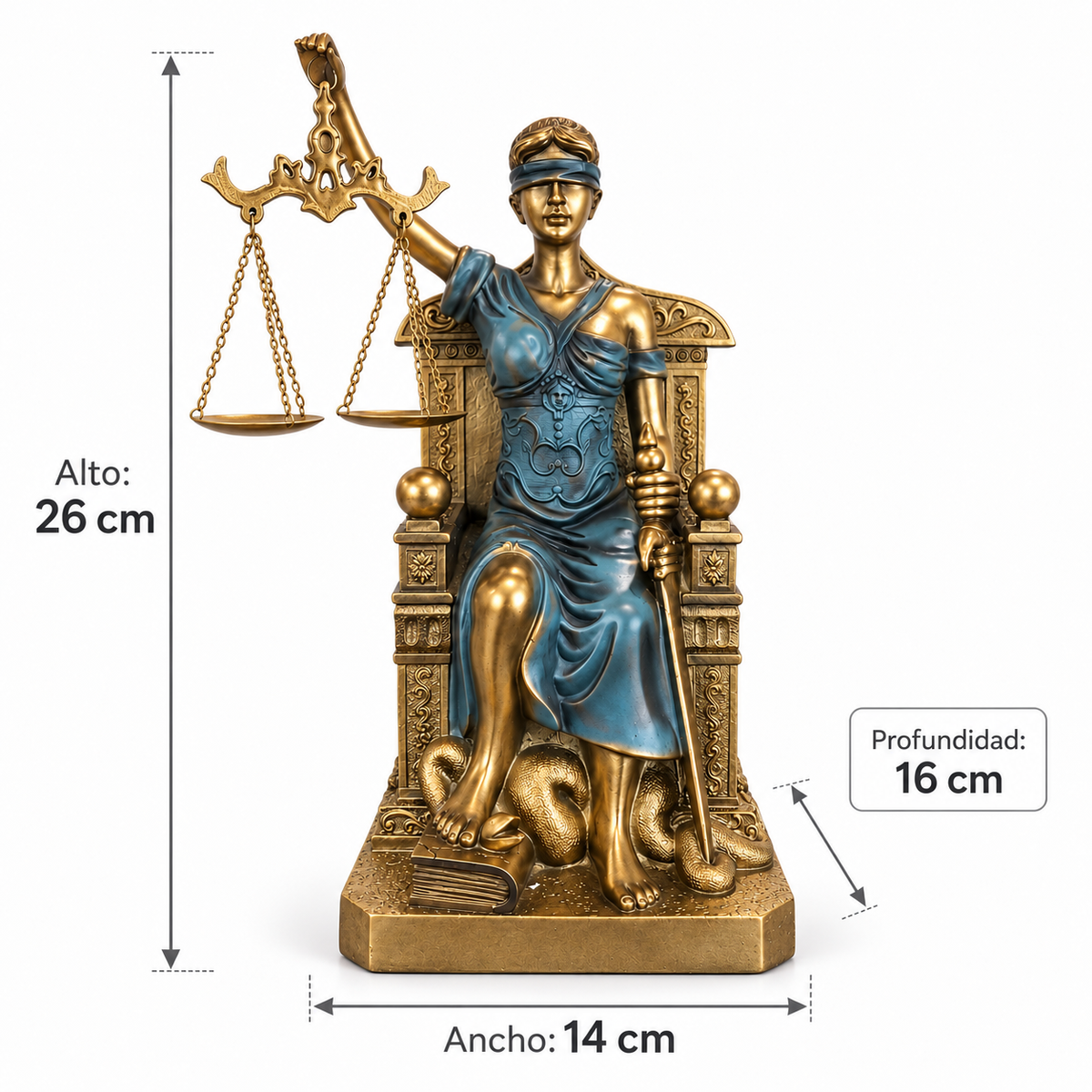 Dama de la Justicia Decorativa en Poliresina - 26 cm
