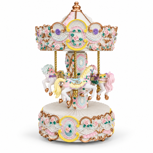 Carrusel Musical Decorativo de Poliresina - 23 cm