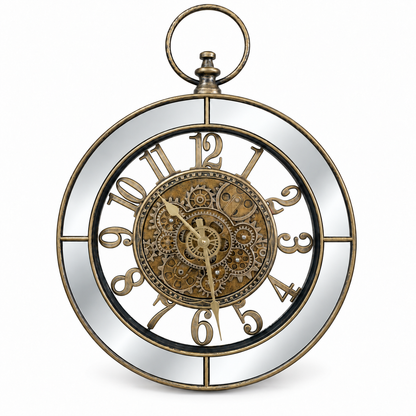 Reloj Espejado con Engranajes Funcionales