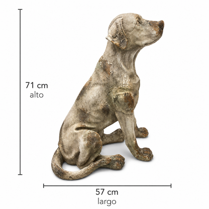 Figura Decorativa Perro Sentado - Poliresina – 71 cm