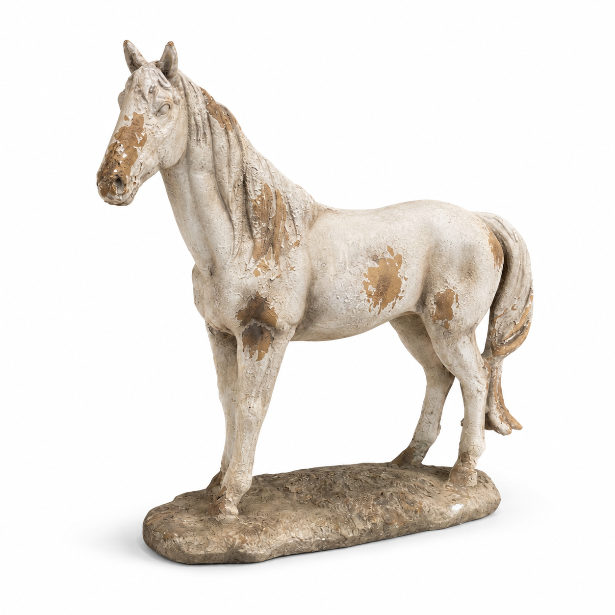 Figura Decorativa Caballo Envejecido - Resina – 72 cm