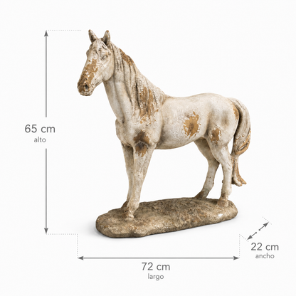 Figura Decorativa Caballo Envejecido - Resina – 72 cm