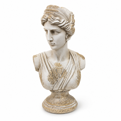 Busto Decorativo Clásico - Acabado Envejecido – Poliresina -  59,5 cm