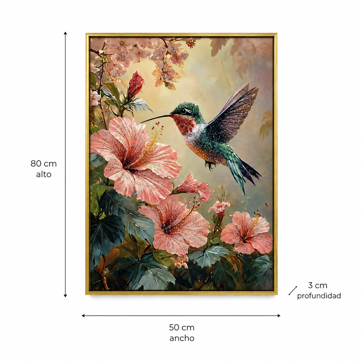 Cuadro Decorativo Colibrí - 80 cm