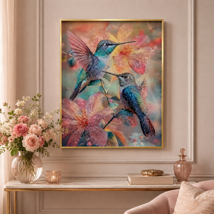 Cuadro Decorativo Par de Colíbries - 70 cm