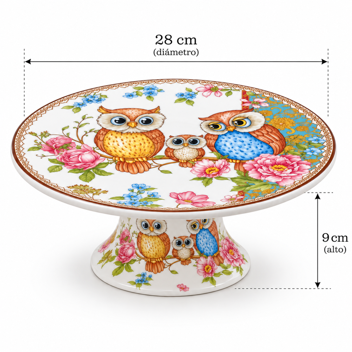 Base para Tortas OWL de Cerámica con Pedestal