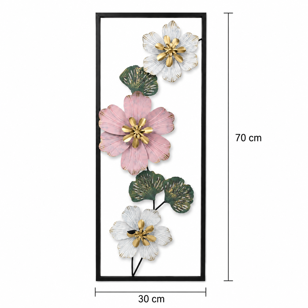 Cuadro Decorativo Metal Flor y Mariposa - 70 cm