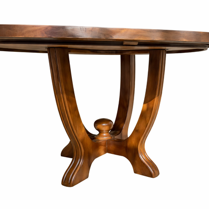 COMEDOR REDONDO DE MARMOL Y ROBLE BAFRA - 6 SILLAS
