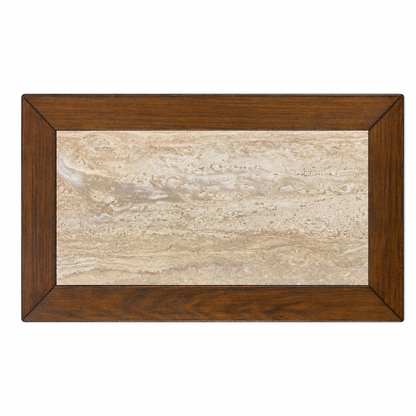 Mesa Lateral Arlington S – Estilo Clásico - Madera Sólida con Cajón - Repisa Inferior y Cubierta Tipo Mármol