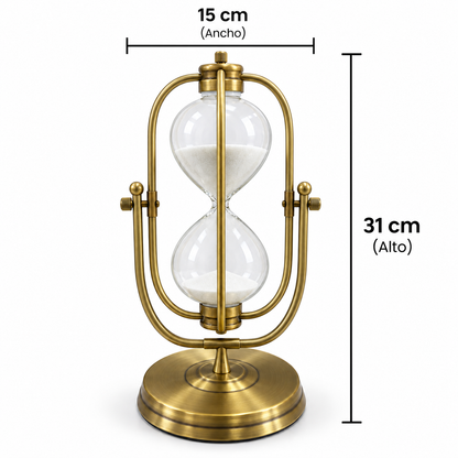 Reloj de Arena Giratorio 360° Dorado - 31 cm