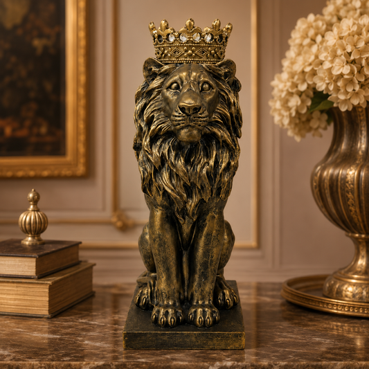 Figura Rey León - Poliresina - Decorativa - 38 cm