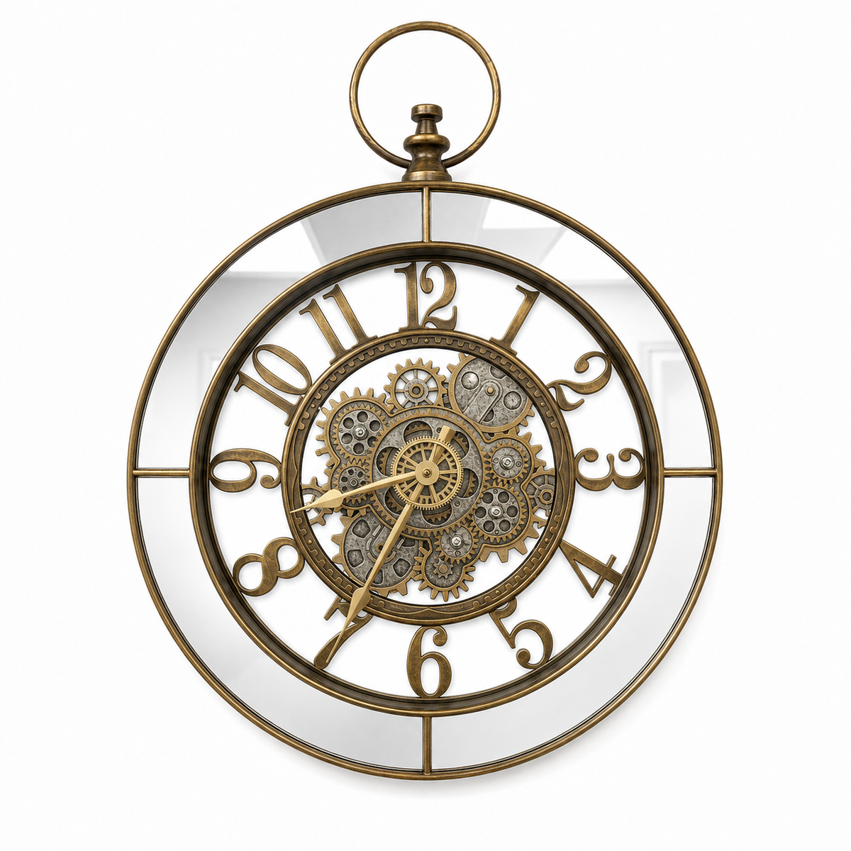 Reloj engranaje - Espejado - Color Dorado y Plateado - 37 cm