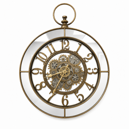 Reloj engranaje - Espejado - Color Dorado y Plateado - 37 cm