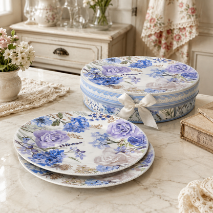 Set de 2 Platos Principales con Diseño Floral - 26 cm