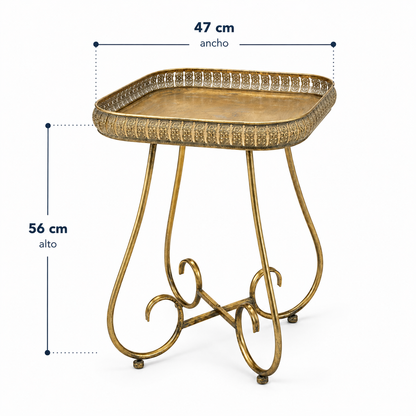 Mesa Bandeja Gold Vintage - 56 cm