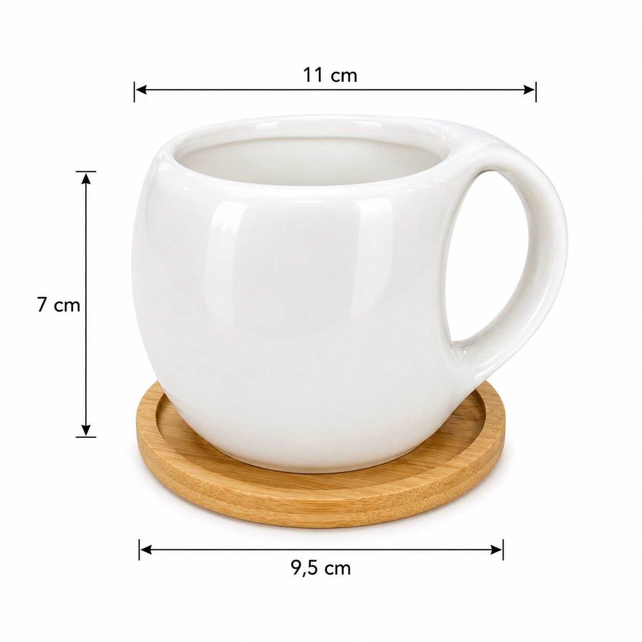 Set de 6 Tazas con Atril y posavasos - Caramica