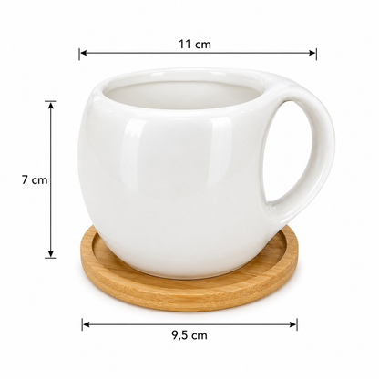 Set de 6 Tazas con Atril y posavasos - Caramica