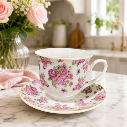 Juego de Té Nouvelle con Atril Dorado – 13 Piezas