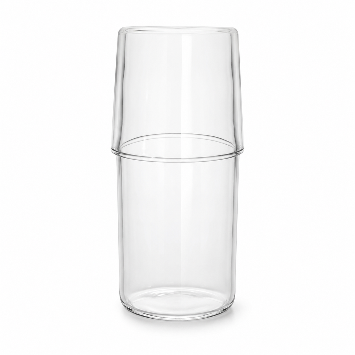 Botella de Vidrio con Vaso Integrado para Agua y Bebidas – 17 cm