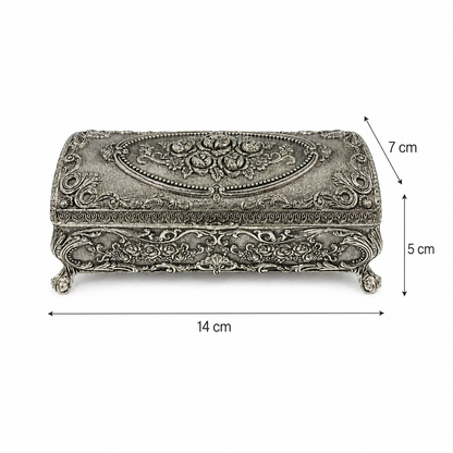 Joyero Rectangular Plaqué - Diseño Vintage - 14 cm
