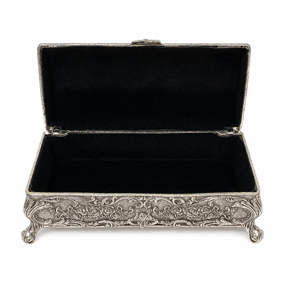 Joyero Rectangular Plaqué - Diseño Vintage - 14 cm